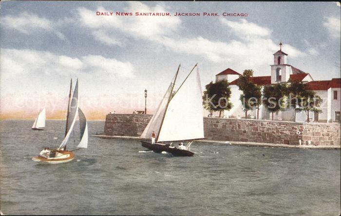 Chicago Illinois Daily News Sanitarium Jackson Park Sailing Boat
