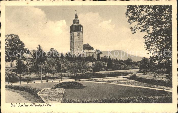 Allendorf Bad Sooden Partie an der Werra Blick zur Kirche