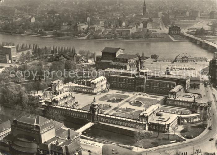 DRESDEN Elbe Zwinger erbaut unter M.D. Poeppelmann 18. Jhdt. Fliegeraufnahme