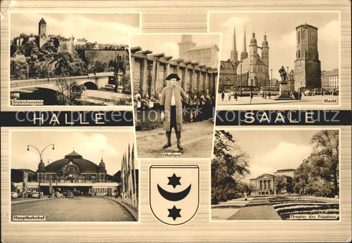 Halle Saale Giebichenstein Markt Hauptbahnhof Theater des Friedens Hallore Wappe