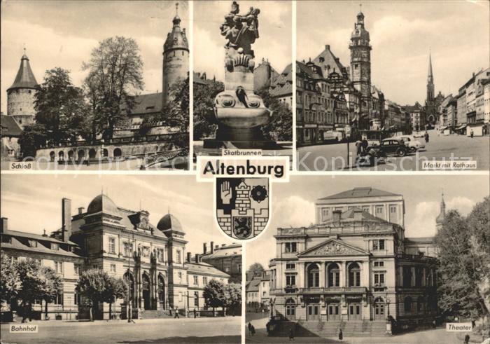 Altenburg Thueringen Schloss Skatbrunnen Markt Rathaus Theater Bahnhof Wappen
