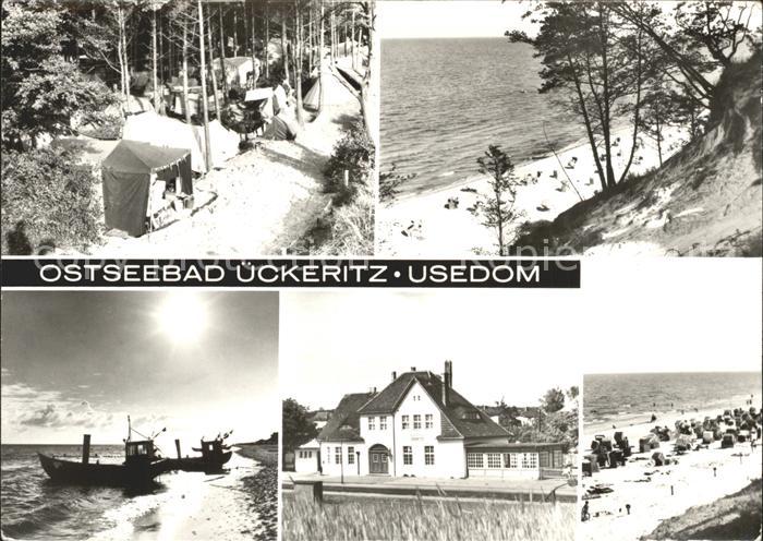 ueckeritz Usedom Camping Strand Kueste Fischkutter Bahnhof Ostseebad