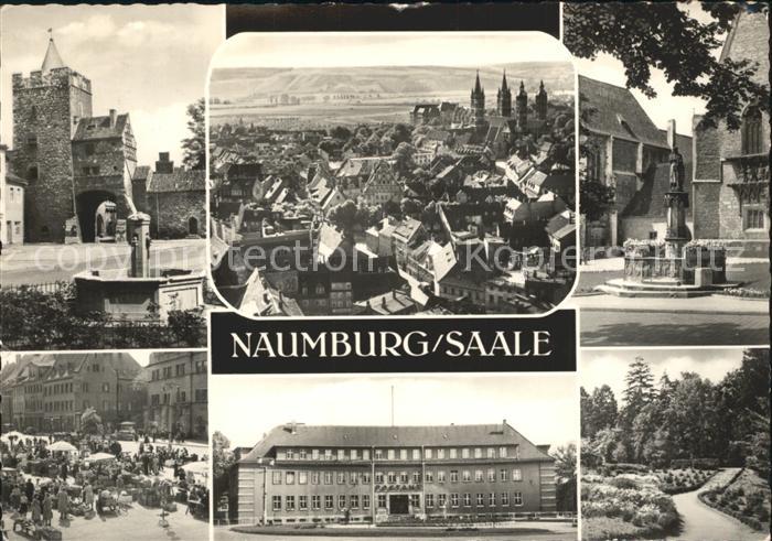 Naumburg Saale Stadtbild mit Dom Brunnen Park Markt