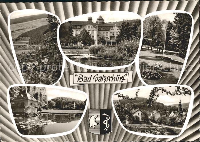 Bad Salzschlirf Teilansichten Kurort Park Kurhotel Wappen