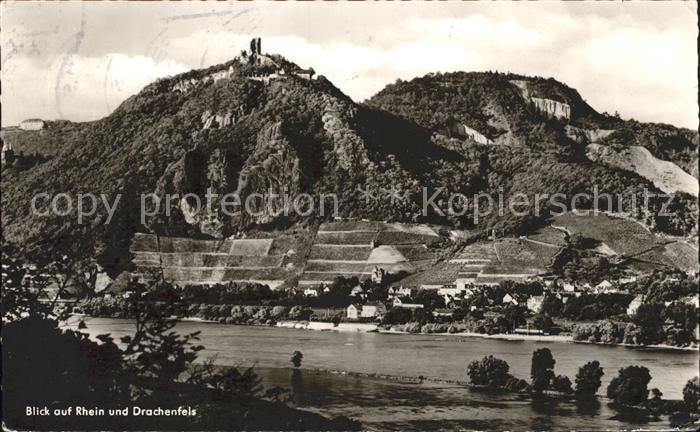 Drachenfels Blick vom Rhein