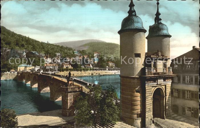 Heidelberg Neckar Alte Bruecke mit Brueckentor