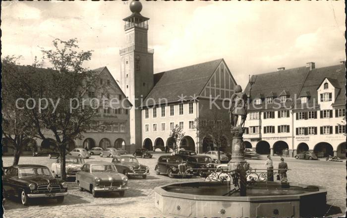 FREUDENSTADT BW Marktplatz Rathaus Neptunbrunnen