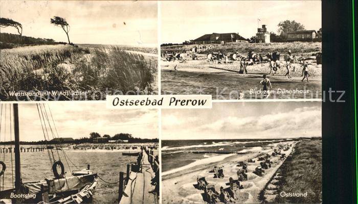Prerow Ostseebad Weststrand Duenenhaus Bootssteg Oststrand