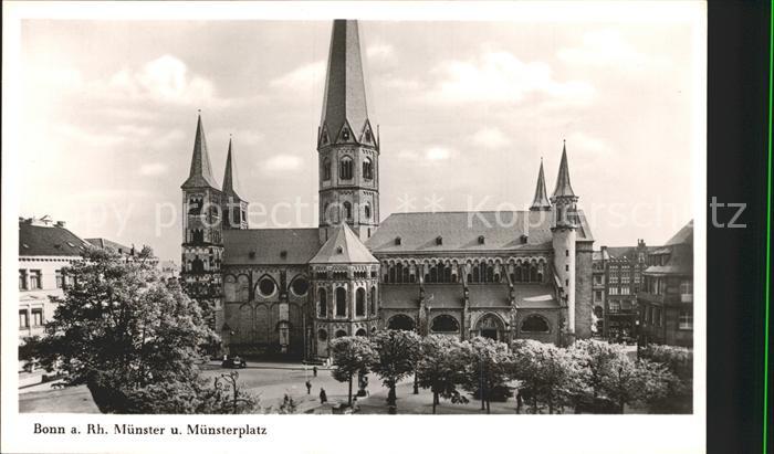 Bonn Rhein Muenster und Muensterplatz
