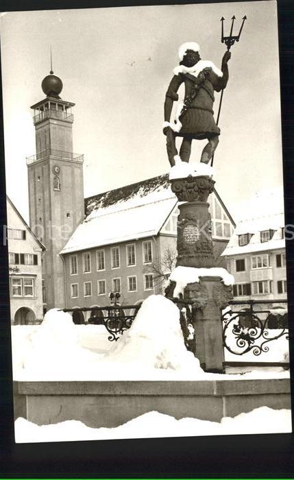 FREUDENSTADT BW Neptunbrunnen mit Rathaus