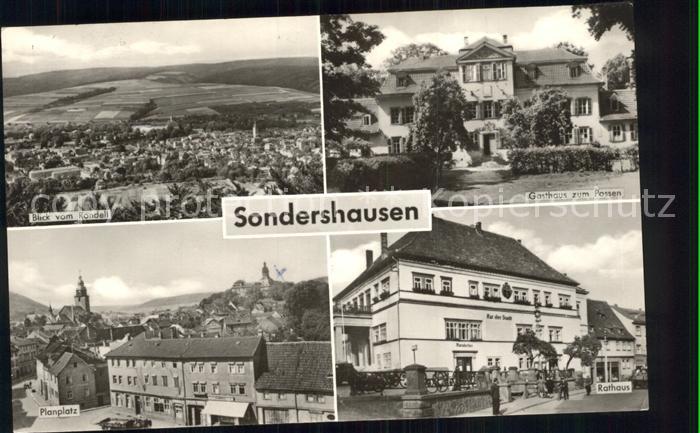 Sondershausen Thueringen Totalansicht Gasthaus zum Possen Planplatz Rathaus