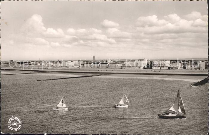 Norderney Nordseebad Fliegeraufnahme Segelschiffe