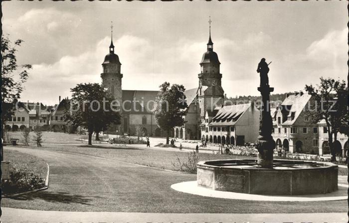 FREUDENSTADT BW Marktplatz Brunnen Kirche Hoehenluftkurort Schwarzwald
