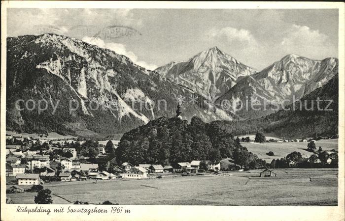 Ruhpolding Bayern Panorama mit Sonntagshorn Chiemgauer Alpen