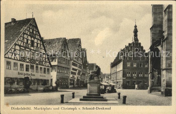 Dinkelsbuehl Marktplatz Christoph von Schmid Denkmal