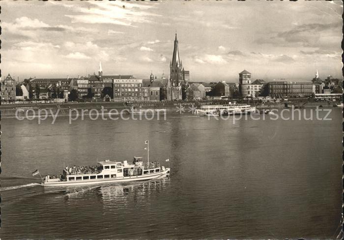 DuessELDORF  CITY Rheinpartie Ausflugsdampfer Kirche