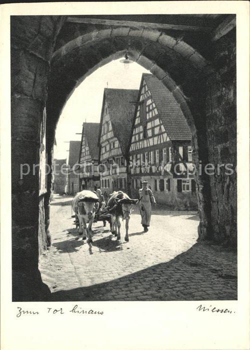 Eschenbach Wolframs Zum Tor hinaus Ochsenkarren Fachwerkhaus