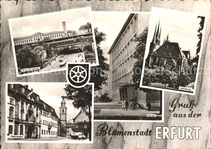 ERFURT  CITY Stadtpark Severikirche VVB Kali Regierungsstrasse Wappen