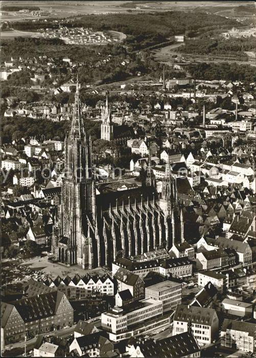 Ulm Donau Altstadt Ulmer Muenster Fliegeraufnahme