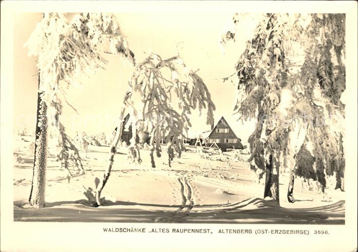 Altenberg Erzgebirge Waldschaenke Altes Raupennest Winterlandschaft