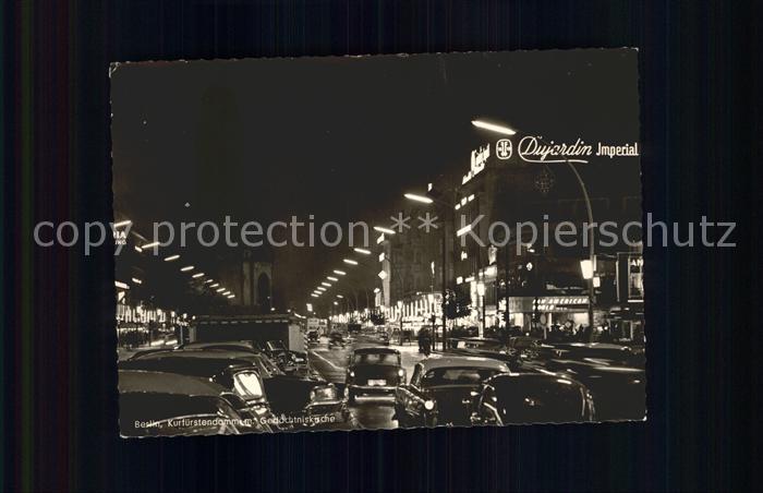 BERLIN  CITY Kurfuerstendamm mit Gedaechtniskirche Nachtaufnahme