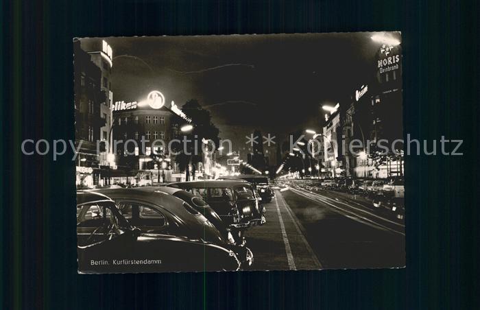 BERLIN  CITY Kurfuerstendamm mit Gedaechtniskirche Nachtaufnahme
