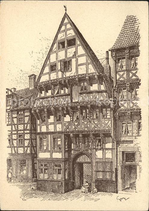 Kuenstlerkarte Hannoversche Baudenkmaeler nach Originalen von F.O. Goy Leibnizha