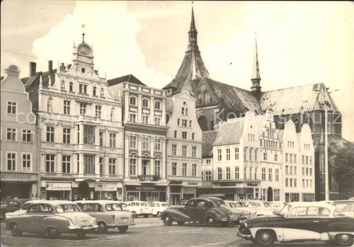 ROSTOCK  CITY Giebelwand Thaelmannplatz mit Marienkirche