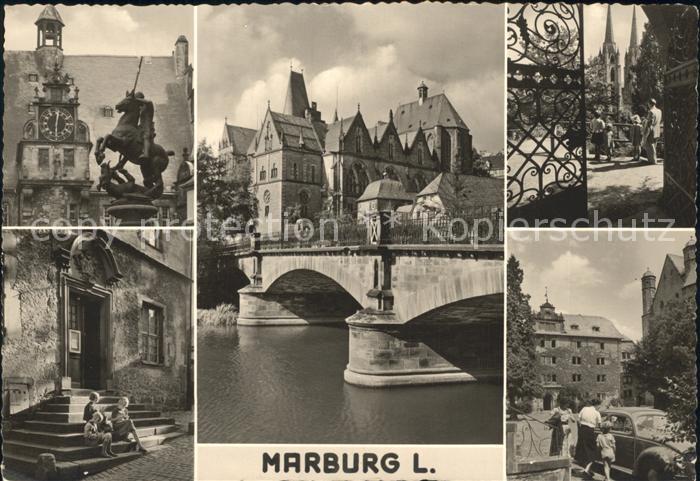 Marburg Lahn Rathaus Hochzeitshaus Universitaet Bruecke Kirchspitz Schlossplatz