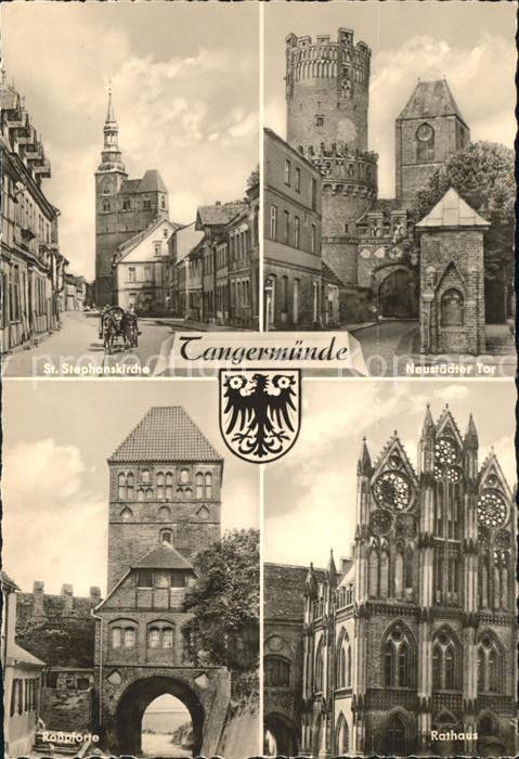 Tangermuende St Stephanskirche Neustaedter Tor Rathaus Rosspforte Wappen
