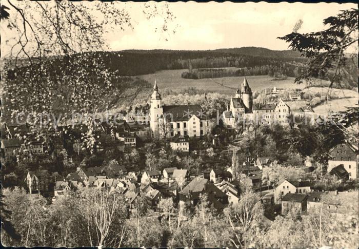 Schwarzenberg Erzgebirge Ortsansicht mit Kirche