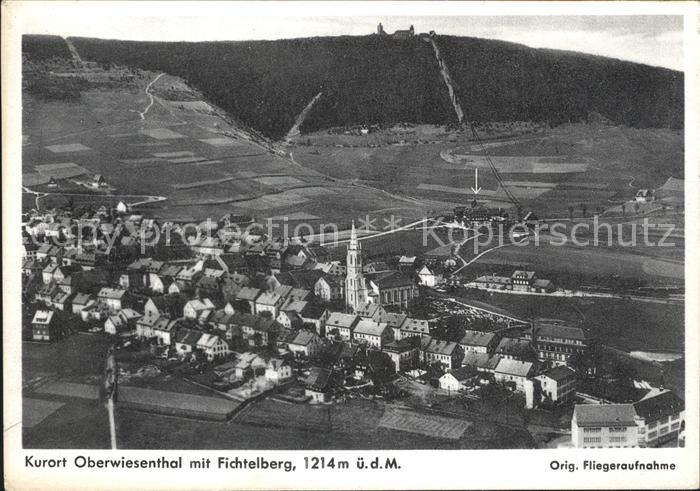 Oberwiesenthal Erzgebirge mit Fichtelberg Kurort Original Fliegeraufnahme
