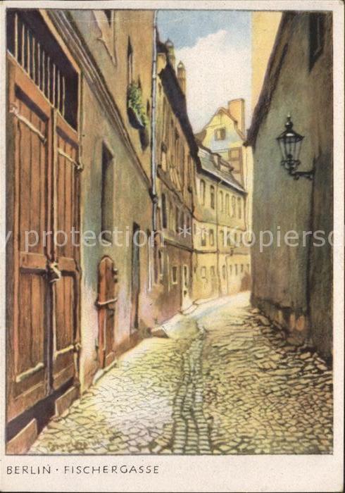 BERLIN  CITY Fischergasse Kuenstlerkarte