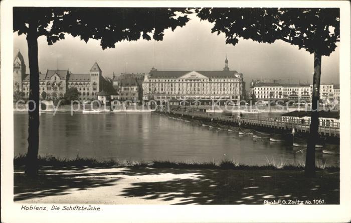 Foto Zeitz F.G. Nr. 1061 Koblenz Schiffsbruecke