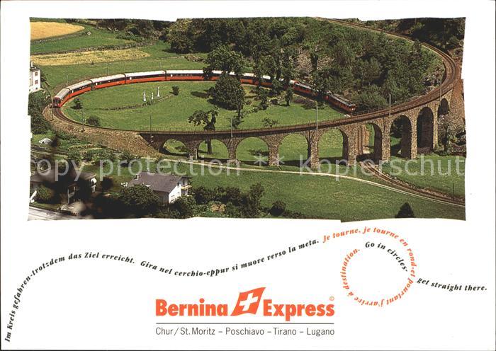 Eisenbahn Bernina-Express Brusio Kreisviadukt