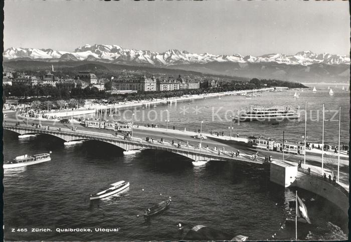 Strassenbahn Motorschiff Zuerich Quaibruecke Utoquai