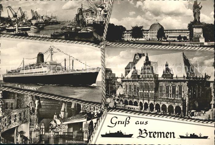 Faehre Ferry Bac Traghetto-- T.S. Bremen Rathaus Parkhotel ueberseehafen