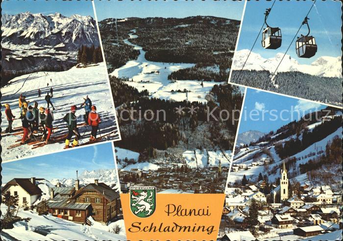 Schladming Obersteiermark Skikurs Totalansicht Planai Seilbahn Ortsblick