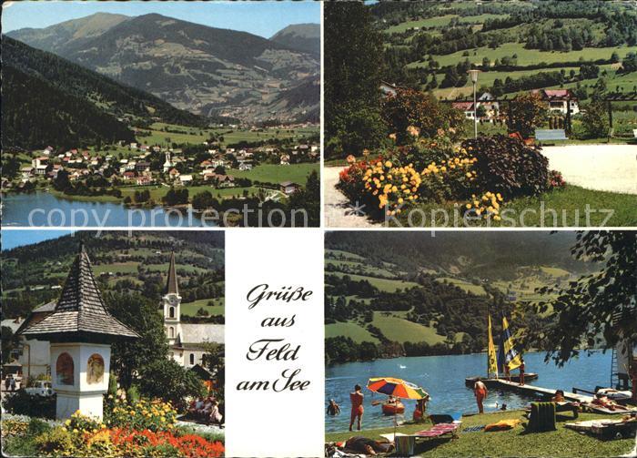 Feld See Panorama Teilansicht Bildstock Badesee