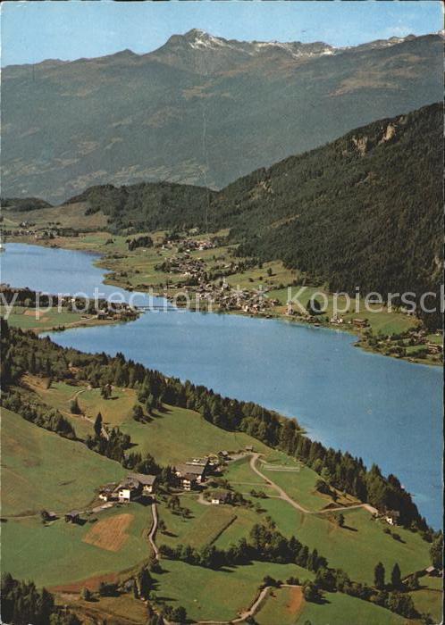 Weissensee Kaernten mit Naggl Fliegeraufnahme