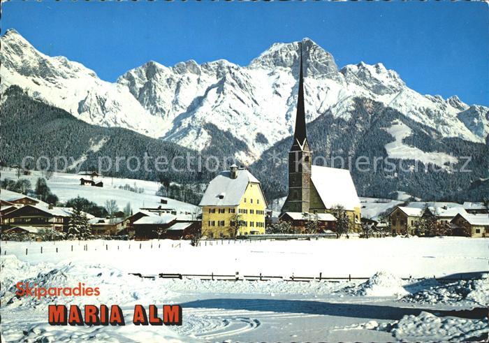 Maria Alm Steinernen Meer Ortsansicht Kirche