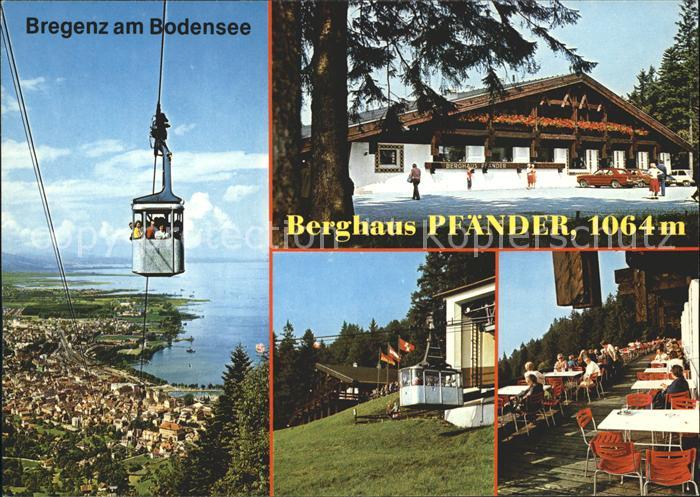 Bregenz Vorarlberg am Bodensee mit Pfaenderbahn Berghaus Pfaender Terrasse