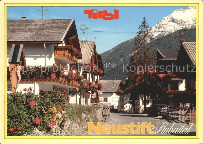 Neustift Stubaital Tirol Ortsmotiv mit Blick zur Serles