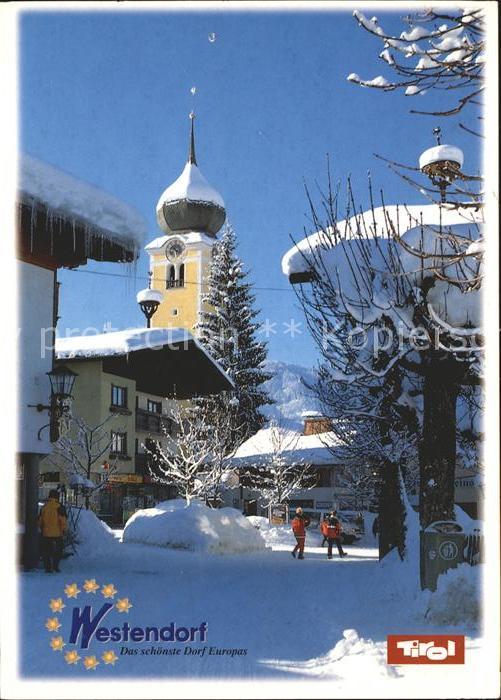 Westendorf Tirol Dorfpartie im Winter Kirche