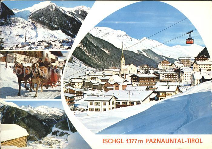 Ischgl Panorama Pferdeschlitten Ortsansicht Seilbahn