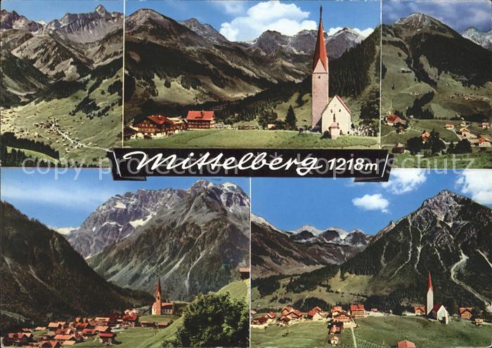 Mittelberg Kleinwalsertal Ortsansichten mit Hochkuenzelspitze Schafalpkoepfe Ham