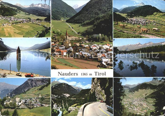 Nauders Tirol Panorama Ortsansichten Strassenpartie See