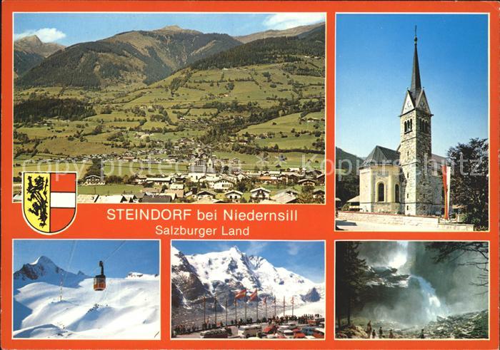 Steindorf Niedernsill Totalansicht Kirche Grossglockner Krimmler Wasserfaelle
