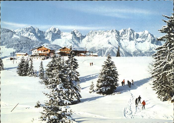 Kirchberg Tirol Alpengasthof Meierl mit Wildem Kaiser