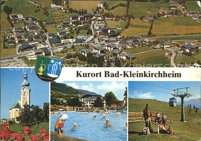Bad Kleinkirchheim Kaernten Fliegeraufnahme Kirche Schwimmbad Seilbahn